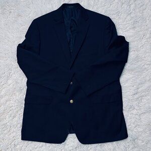 Chaps Ralph Lauren Jacket Blazer Mens 48L Navy Blue Sport‎ Coat Gold Button Wool